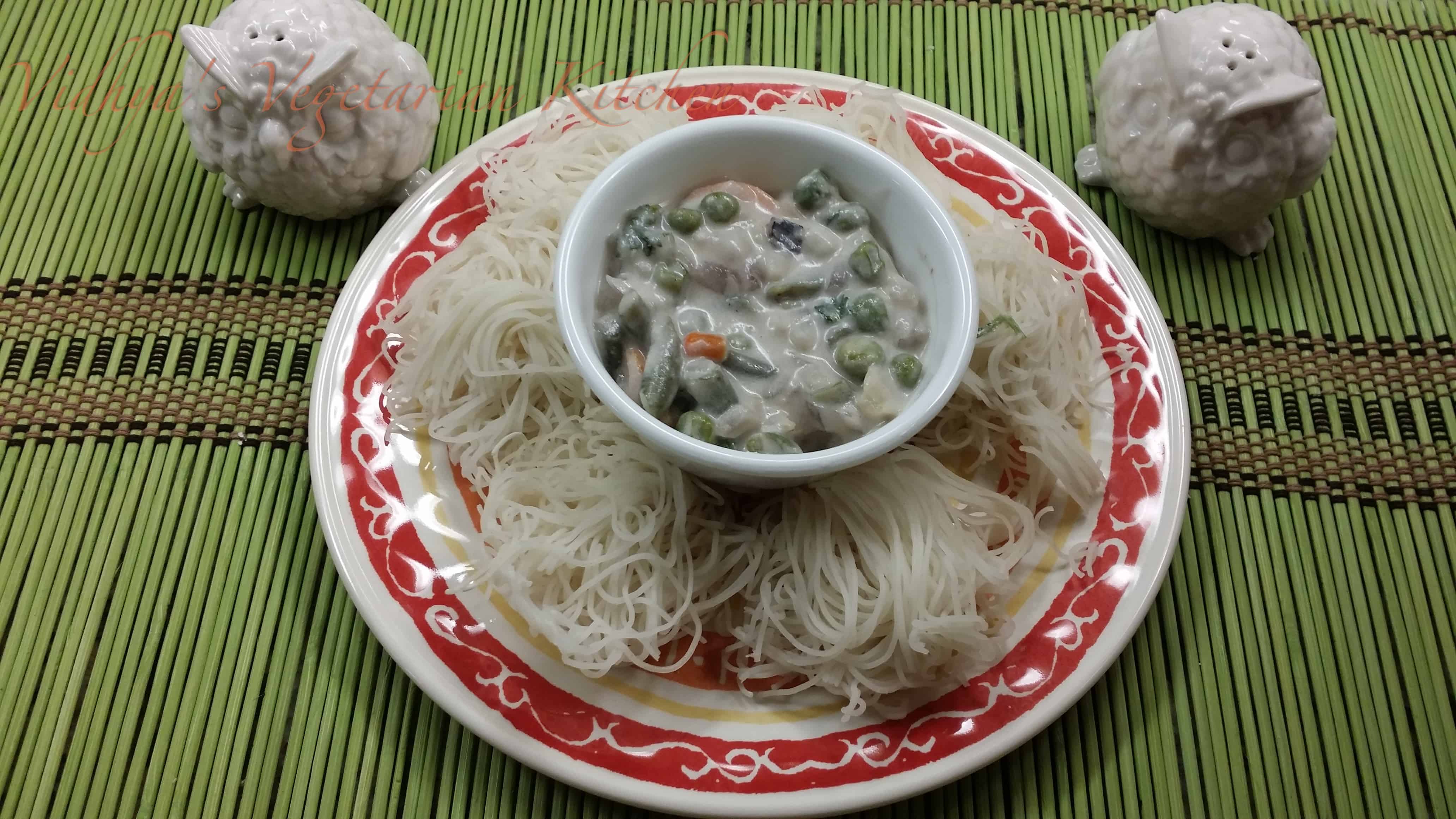 Vegetable stew served in a white bowl