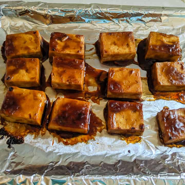 broiled tofu after 5 minutes