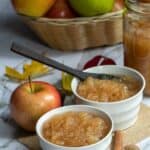 instant pot apple sauce with text overlay for pinterest