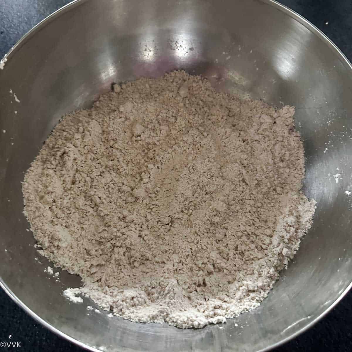 dry ingredients mixed