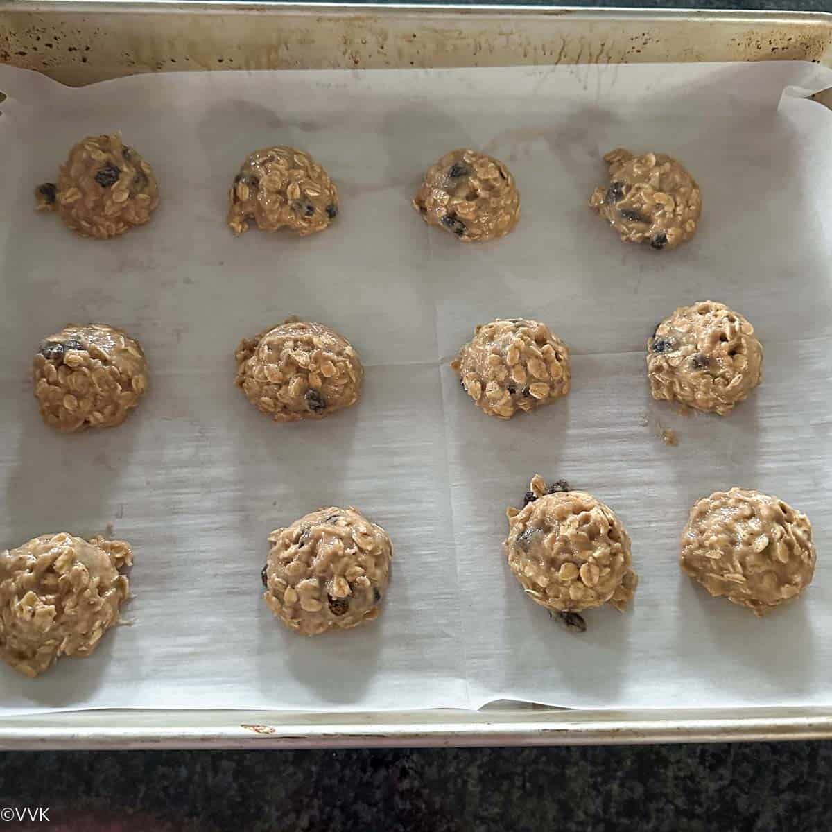 placing the cookies on baking tray