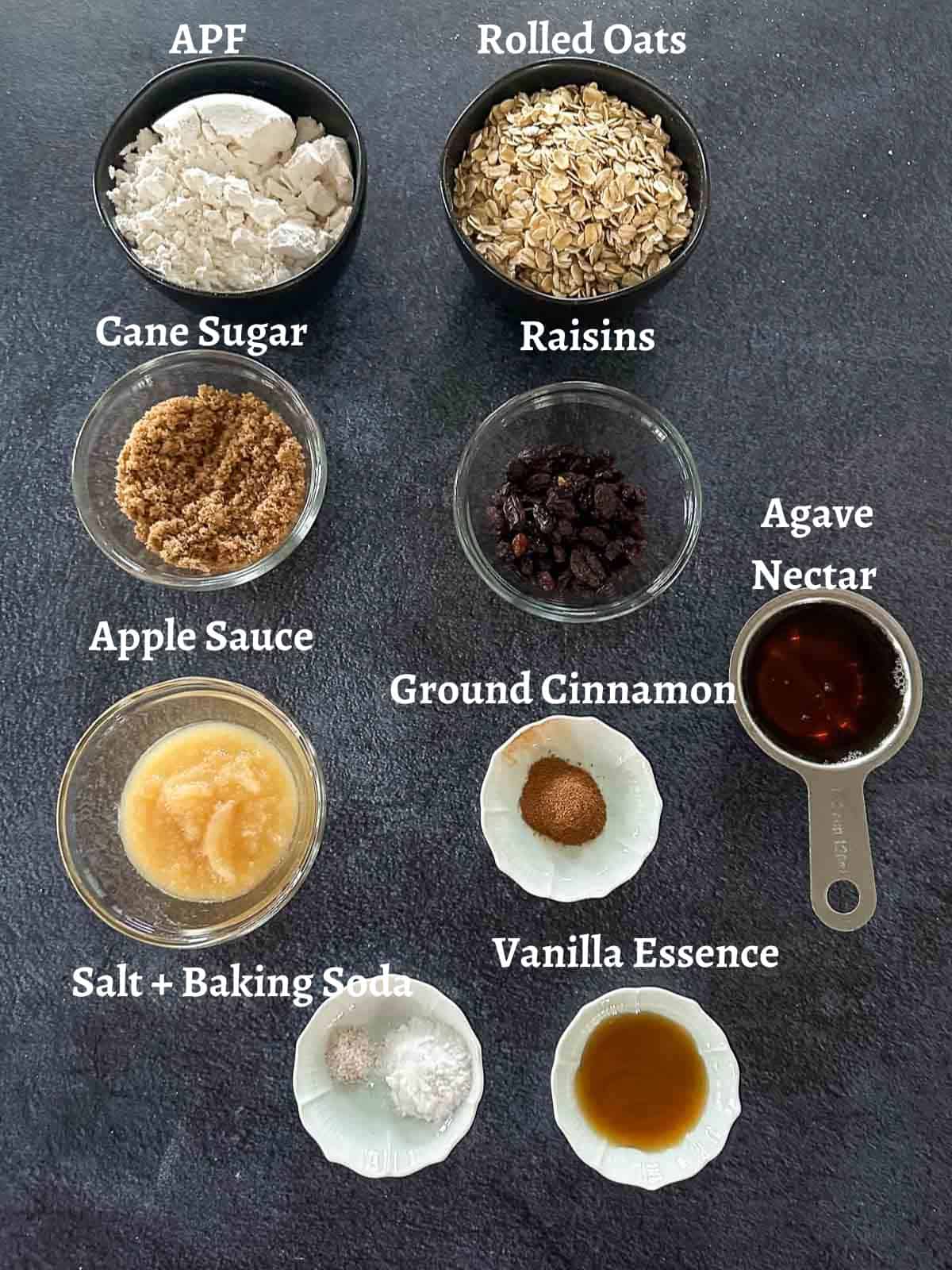 ingredients required for oatmeal cookies