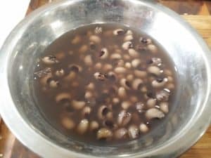 Getting the beans ready for pressure cooking