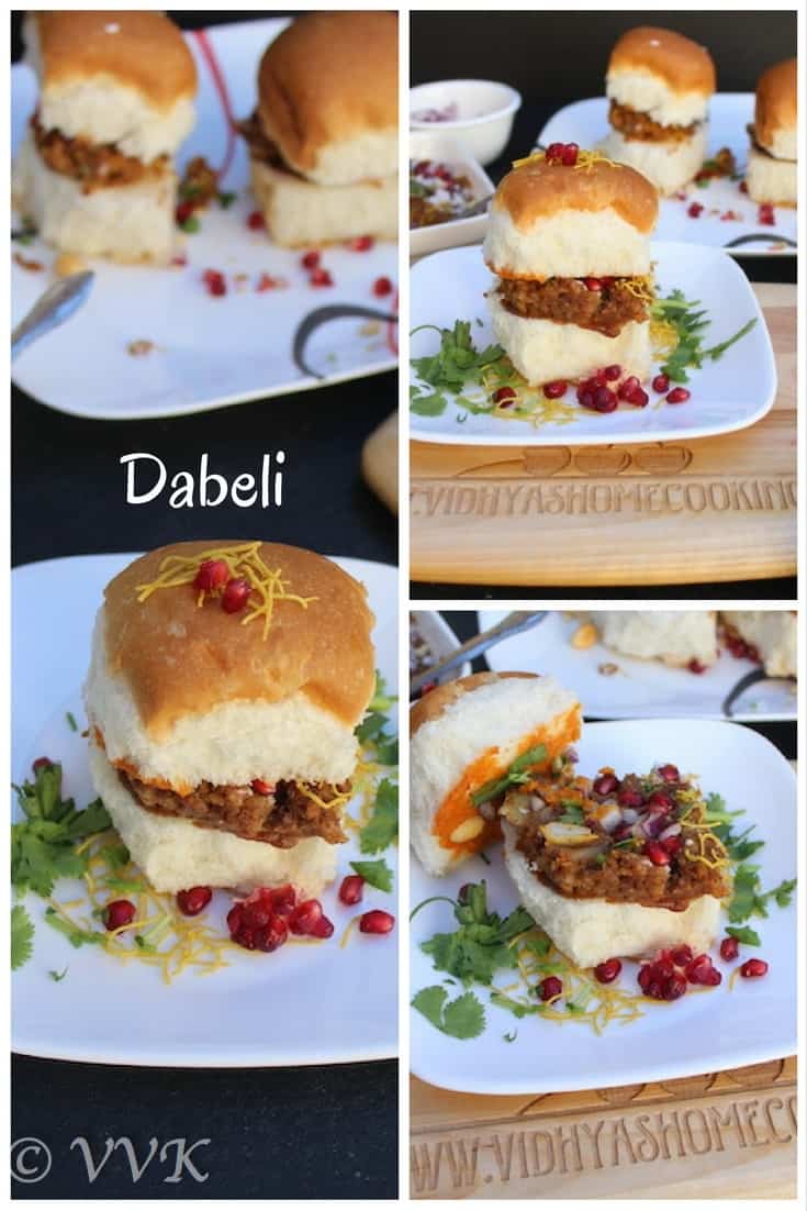 Dabeli Sandwich collage of three images with text overlay