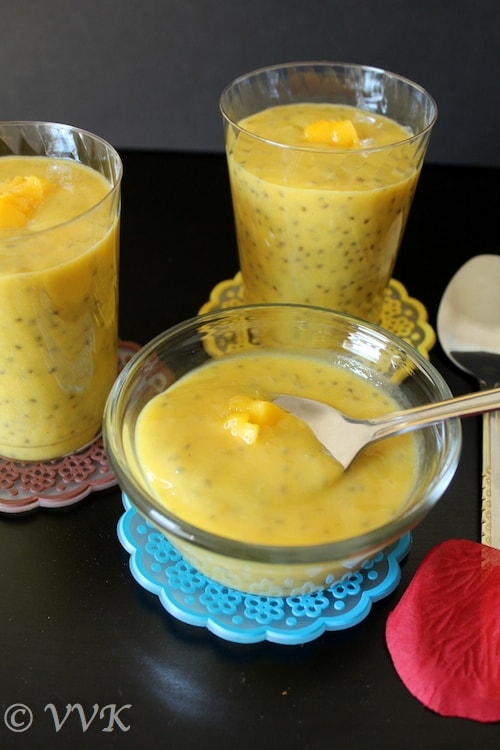 Mango Chia Seed Pudding served and ready