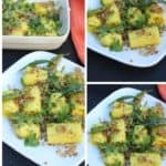Microwave Khandvi collage of three images with text overlay in the top left corner