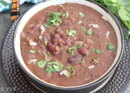 Closeup of the perfect Vegan Dal Makhani made in a Slow Cooker