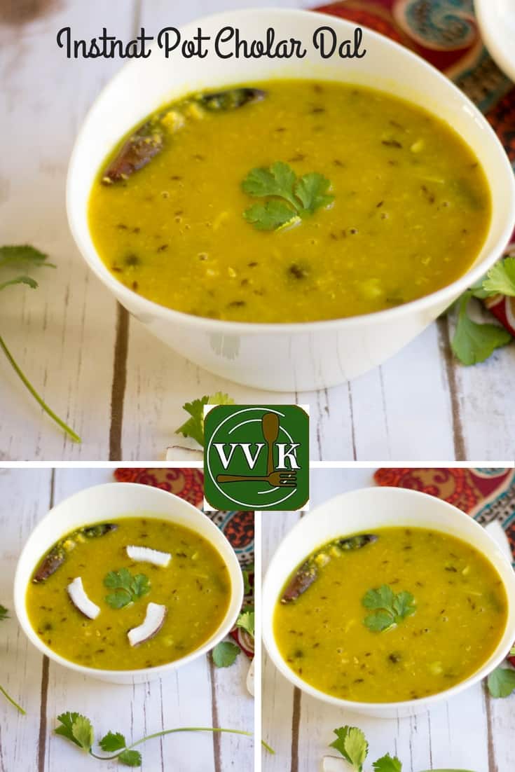 Instant Pot Cholar Dal collage with text overlay