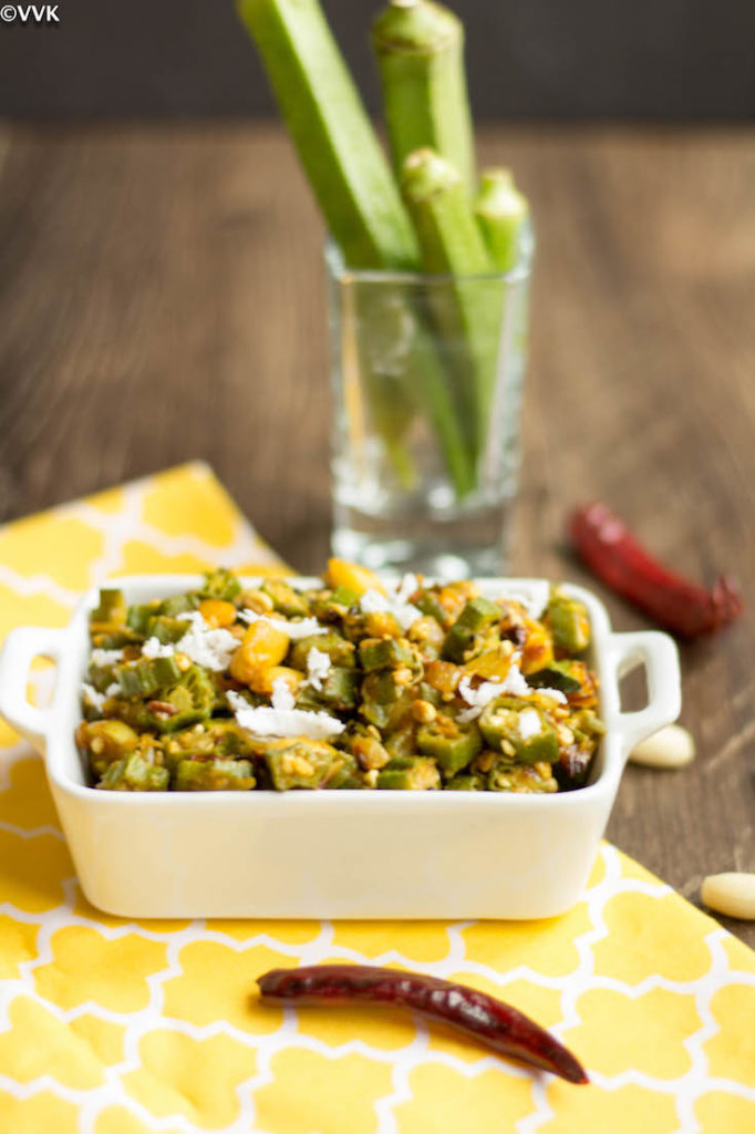 Okra Peanut Curry Vendaikai Verkadalai Poriyal