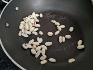 Dry roasting the peanut for a couple of minutes