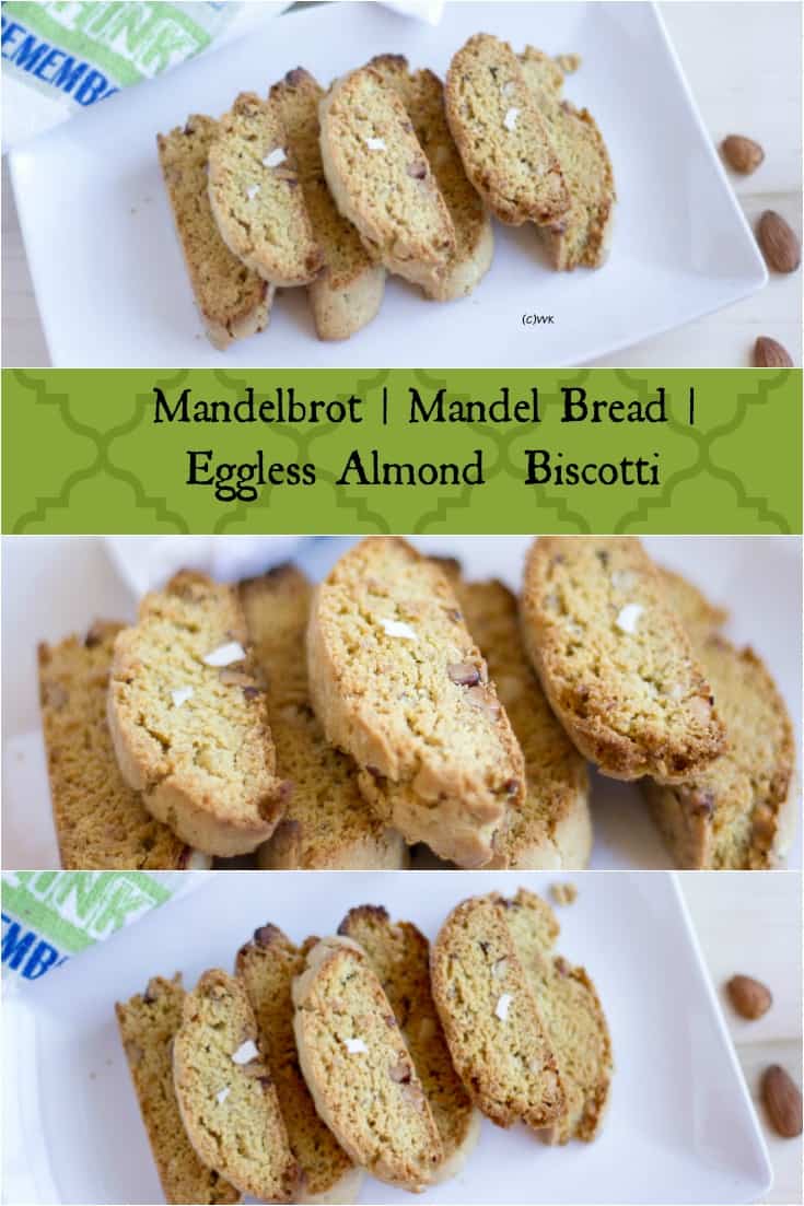 Mandelbrot | Mandel Bread | Eggless Almond Biscotti