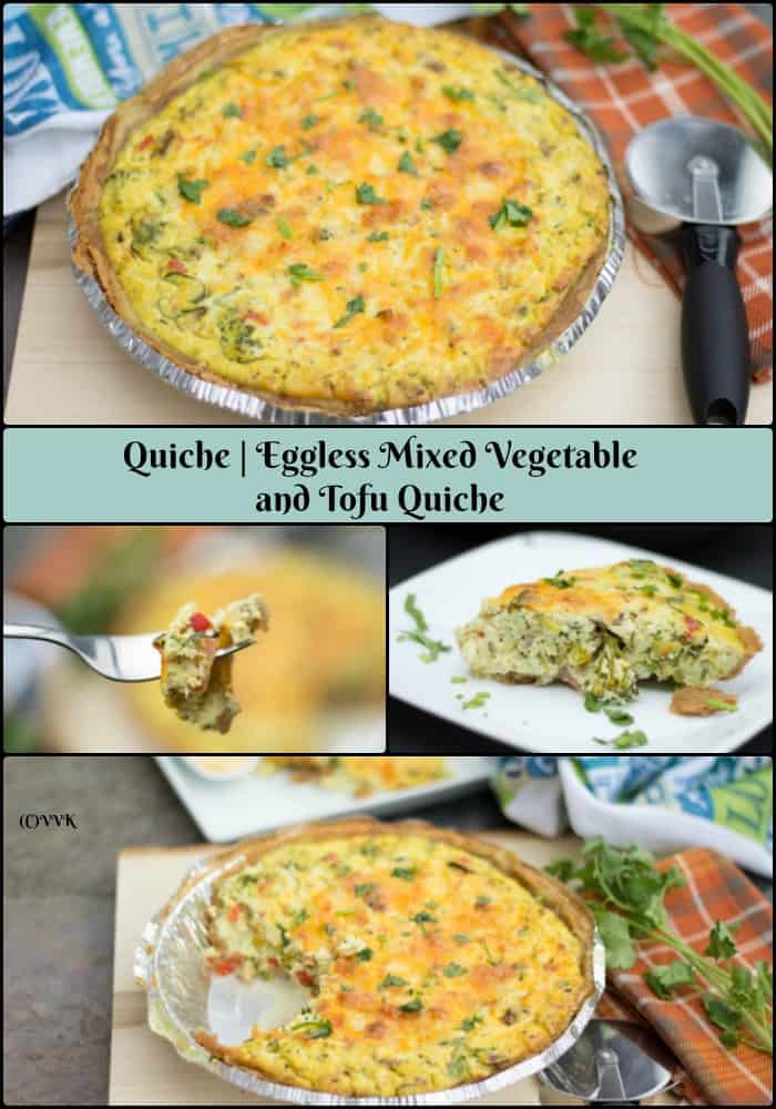 Eggless Mixed Vegetable Tofu Quiche