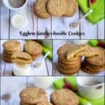 Eggless Snickerdoodle Cookies collage of four images with text overlay in the top