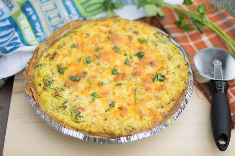 Quiche | Eggless Mixed Vegetable and Tofu Quiche