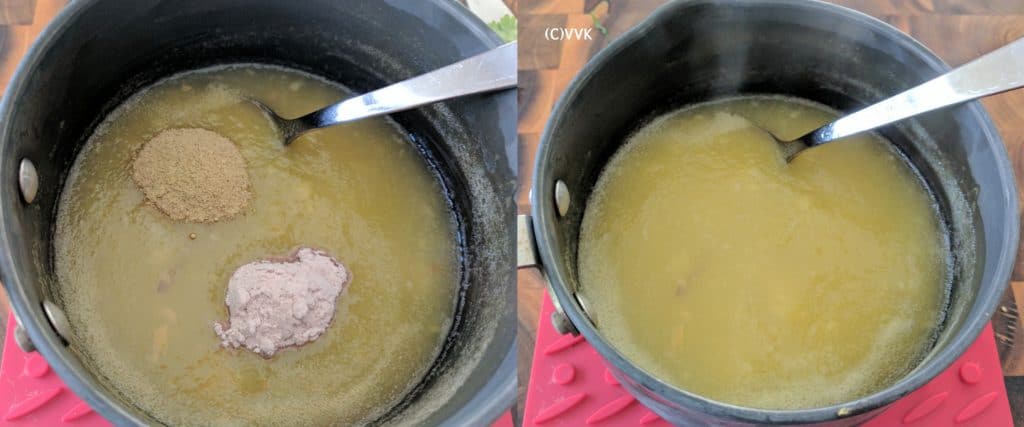 Adding salt, black salt and Jal jeera masala.