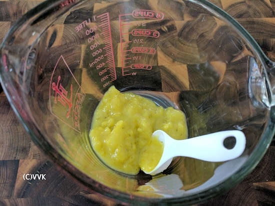 Adding lemon curd to a bowl