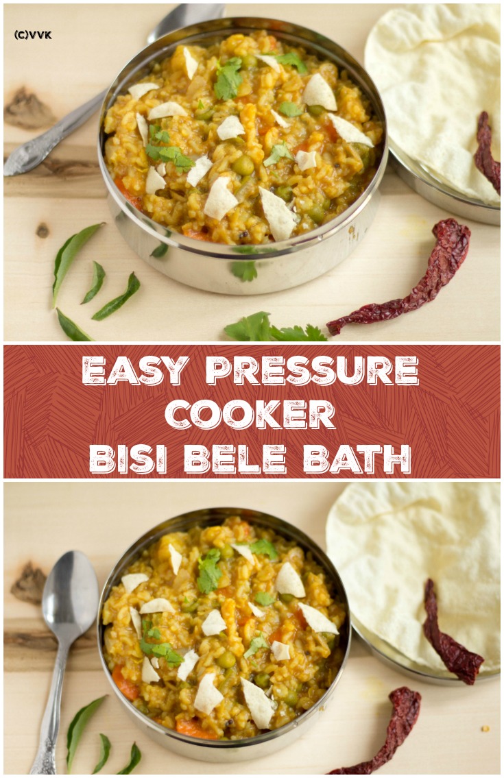 Easy Bisi Bele Bath | Pressure Cooker BisiBeleBath