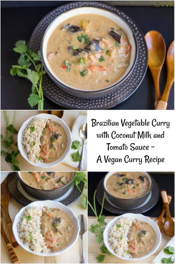 Brazilian Vegetable Curry with Coconut Milk and Tomato Sauce | Vegan Curry