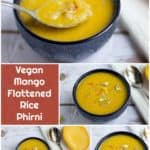 Vegan Mango Phirni collage with text overlay