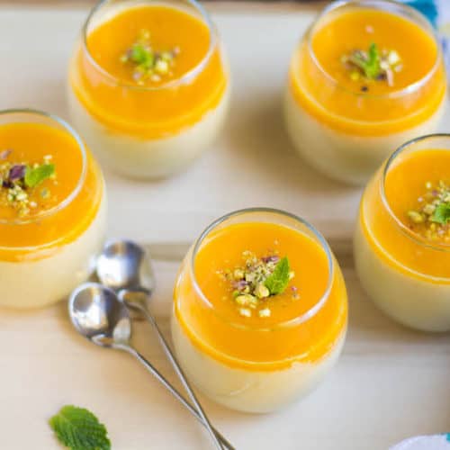 Vegan Mango Mousse served in 5 cups