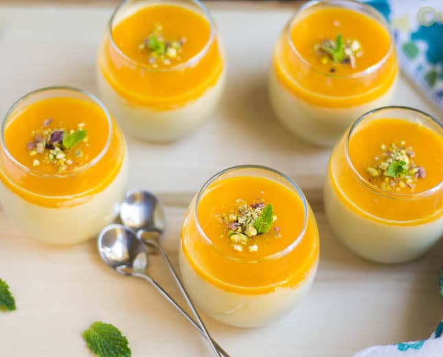 Vegan Mango Mousse served in 5 cups