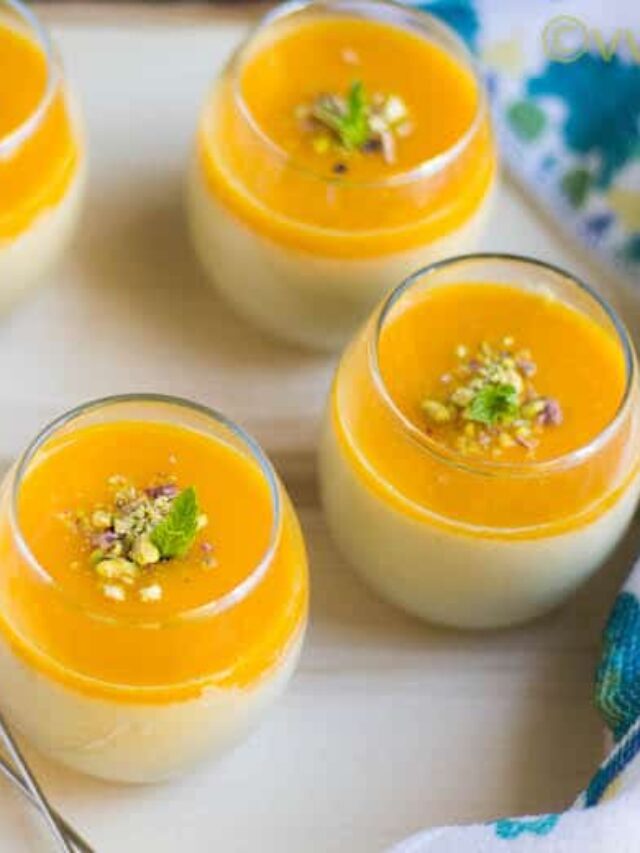 Vegan Mango Mousse with Coconut Milk Cream - Vidhya’s Vegetarian Kitchen