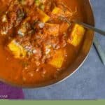 paneer curry for pinterest with text overlay