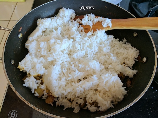 adding rice