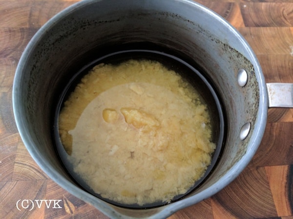 Adding jaggery to water