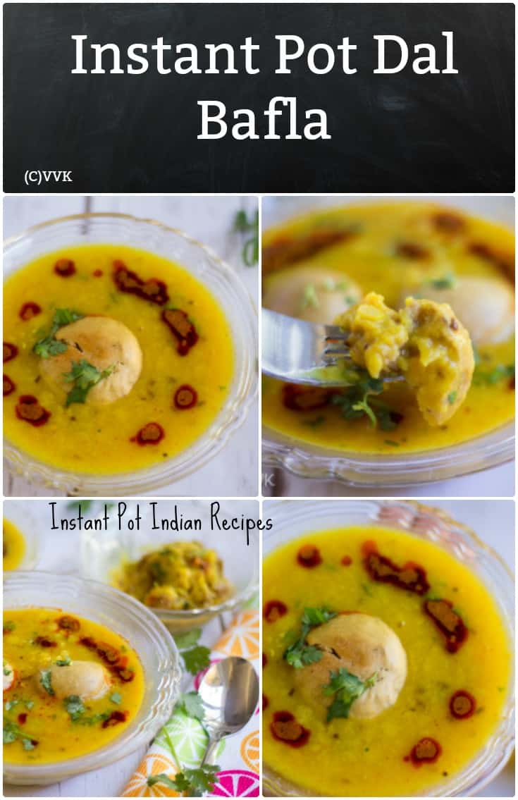 Instant Pot Dal Bafla collage with text overlay