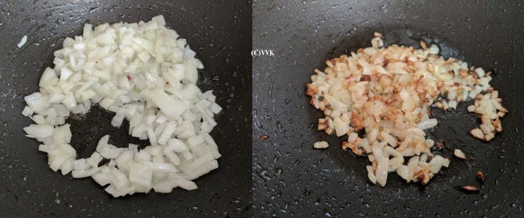 Adding the chopped onion