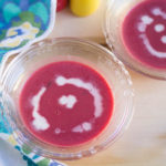 Delicious Beetroot Soup served in two glass bowls