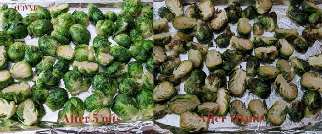 Baking Brussels sprouts