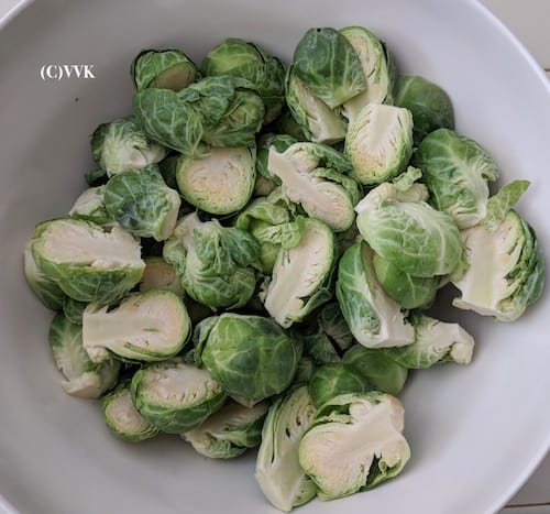 Brussel sprouts chopped in halves