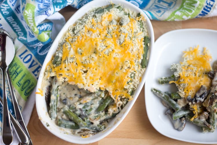 French Green Bean Casserole served and ready for celebrating