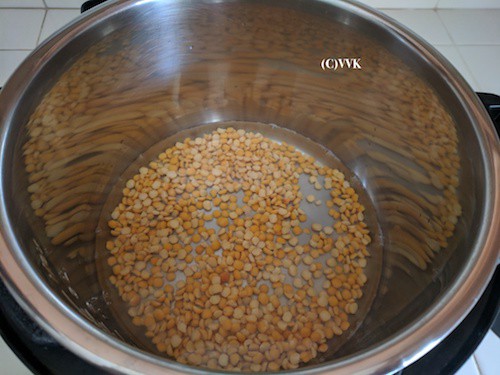 Add the soaked channa dal to Instant Pot
