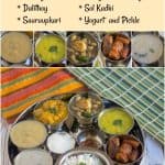 Vegetarian Konkani Thali collage with text overlay