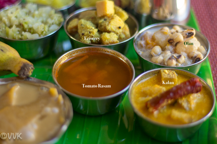 Onam Sadya Thali Kerala Recipes: tomato rasam, kalan, olan and eriserry