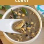 pinterest image for konkani style black-eyed peas curry with text overlay