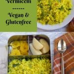 Lemon Sevai or Instant Rice Vermicelli collage with text overlay