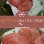 Rotimatic Beetroot Puri collage with text overlay