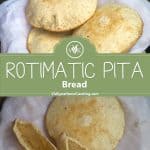 Rotimatic Pita Bread collage with text overlay