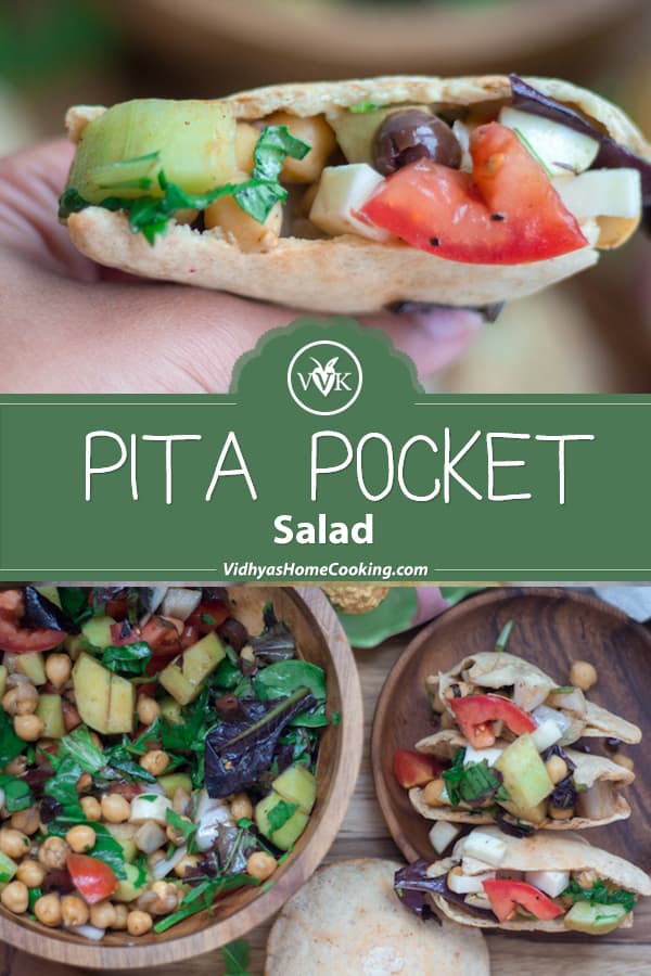 Pita Pocket Salad Wrap collage with text overlay