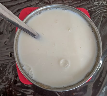 pearl millet porridge after adding buttermilk
