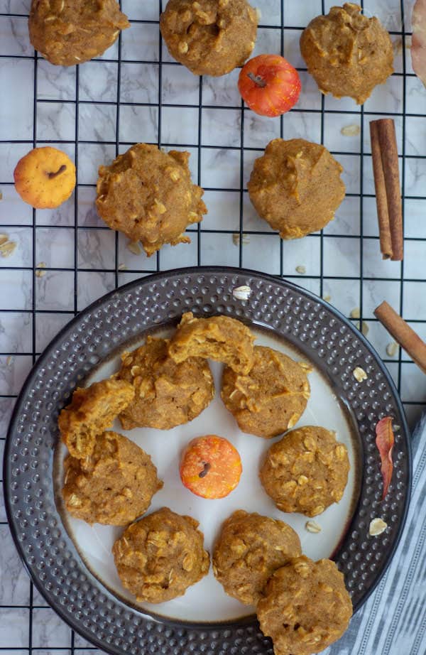 Eggless Pumpkin Cookies with Quinoa Flour served and ready