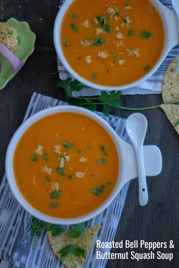 Roasted Bell Peppers and Butternut Squash Soup