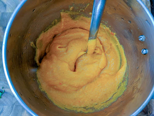 Puree of both the bell peppers and butternut squash