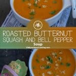 Roasted Butternut Squash and Bell Pepper collage with text overlay