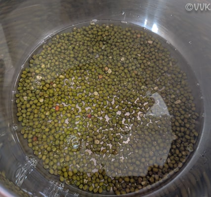green mung beans with water in instant pot