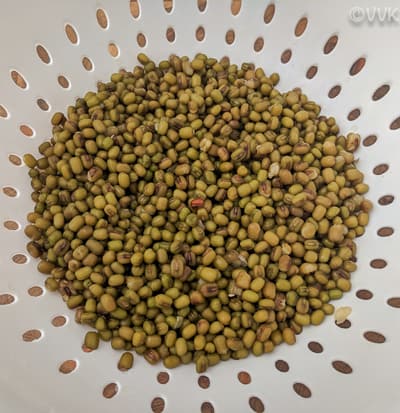 drained mung beans